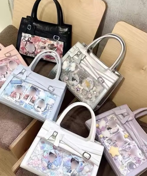 VIBGYOR(ヴィブジョー)の「oshipic/推し活ハンドバッグ/リボンデザイン2wayバッグ S0005(ハンドバッグ・レディース・ブルー/シルバー/ホワイト/ピンク/パープル・FREE)」の7枚目の写真