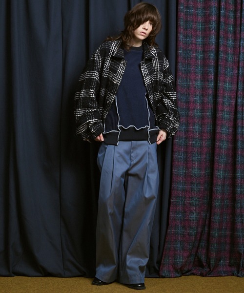 MAISON SPECIAL(メゾンスペシャル)の「《UNISEX》Sweat Docking Mellow Knit/スウェットドッキングメロウニット【MAISON SPECIAL/メゾンスペシャル】(ニット/セーター・メンズ・ネイビー/ブラック・2/1/0)」の5枚目の写真