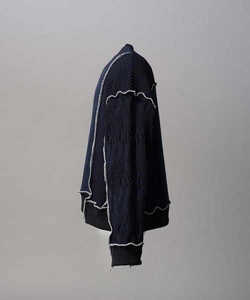 MAISON SPECIAL(メゾンスペシャル)の「《UNISEX》Sweat Docking Mellow Knit/スウェットドッキングメロウニット【MAISON SPECIAL/メゾンスペシャル】(ニット/セーター・メンズ・ネイビー/ブラック・2/1/0)」の17枚目の写真