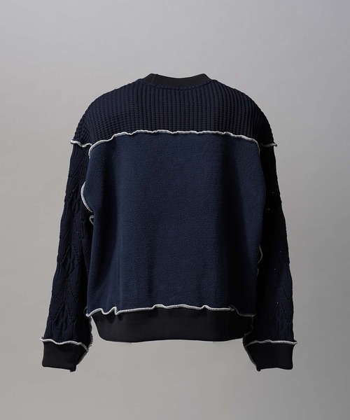MAISON SPECIAL(メゾンスペシャル)の「《UNISEX》Sweat Docking Mellow Knit/スウェットドッキングメロウニット【MAISON SPECIAL/メゾンスペシャル】(ニット/セーター・メンズ・ネイビー/ブラック・2/1/0)」の18枚目の写真
