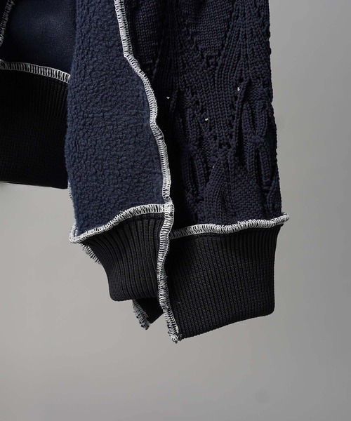 MAISON SPECIAL(メゾンスペシャル)の「《UNISEX》Sweat Docking Mellow Knit/スウェットドッキングメロウニット【MAISON SPECIAL/メゾンスペシャル】(ニット/セーター・メンズ・ネイビー/ブラック・2/1/0)」の22枚目の写真