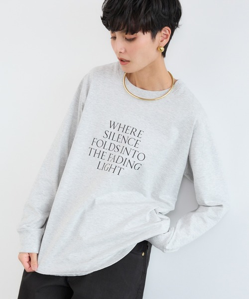 BARNYARDSTORM（バンヤードストーム）の「BARNYARDSTORM / 裾ラウンドロゴプルオーバー / マシンウォッシャブル（Tシャツ/カットソー・レディース・グレー/ホワイト/グリーン・FREE）」の3枚目の写真