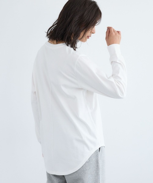 BARNYARDSTORM（バンヤードストーム）の「BARNYARDSTORM / 裾ラウンドロゴプルオーバー / マシンウォッシャブル（Tシャツ/カットソー・レディース・グレー/ホワイト/グリーン・FREE）」の14枚目の写真