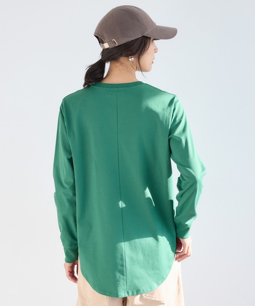 BARNYARDSTORM（バンヤードストーム）の「BARNYARDSTORM / 裾ラウンドロゴプルオーバー / マシンウォッシャブル（Tシャツ/カットソー・レディース・グレー/ホワイト/グリーン・FREE）」の9枚目の写真