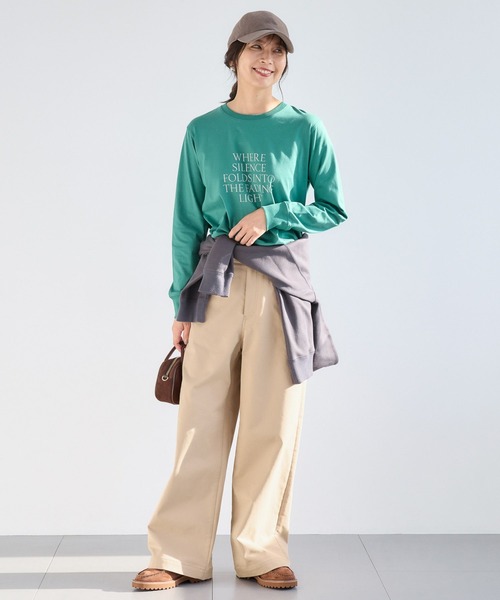 BARNYARDSTORM（バンヤードストーム）の「BARNYARDSTORM / 裾ラウンドロゴプルオーバー / マシンウォッシャブル（Tシャツ/カットソー・レディース・グレー/ホワイト/グリーン・FREE）」の4枚目の写真