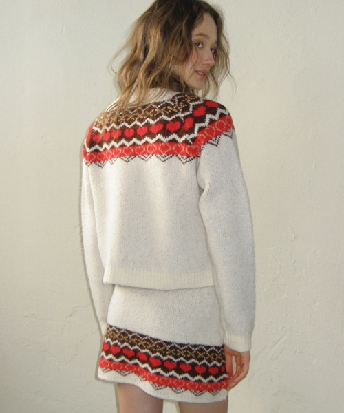 RONRON(ロンロン)の「HEART NORDIC ZIP UP SKIRT IVORY(スカート・レディース・その他・FREE)」の3枚目の写真