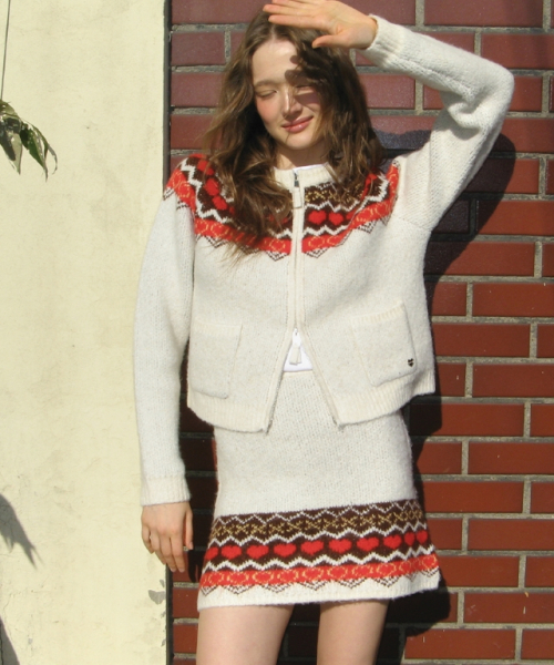RONRON(ロンロン)の「HEART NORDIC ZIP UP SKIRT IVORY(スカート・レディース・その他・FREE)」の5枚目の写真