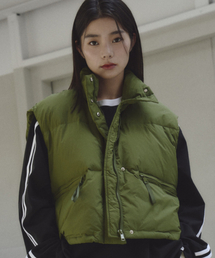 THE GREEN LAB（ザグリーンラボ）の「Semi-overfit string padding vest [olive green]（ダウンベスト）」