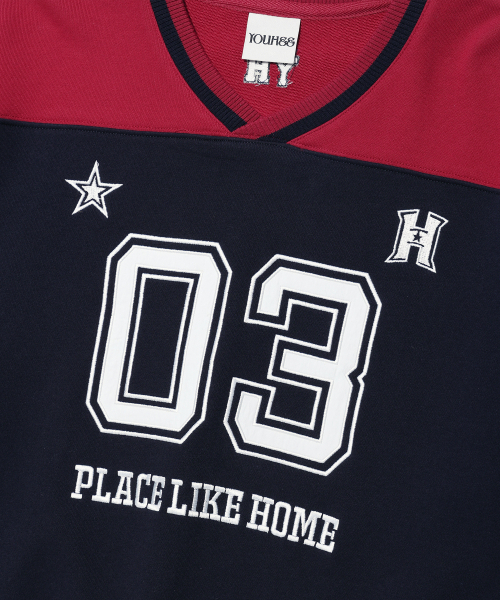 YOUHEE（ユヒ）の「GRAPHIC TRACK JERSEY SWEAT SHIRTS NAVY（スウェット・レディース・その他・FREE）」の4枚目の写真