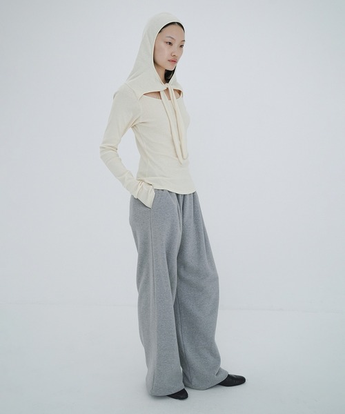 BOW TIE HOODED CUT TOPS（ニット/セーター）｜CLANE（クラネ）の