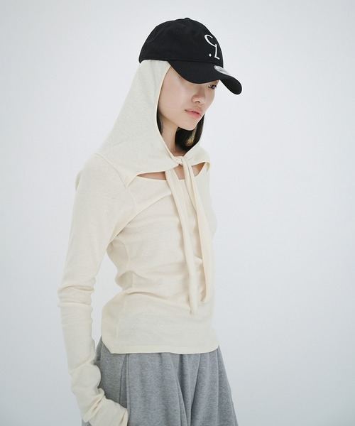 トップス clane BOW TIE HOODED CUT TOPS size1 clane BOW TIE HOODED CUT TOPS clane BOW TIE HOODED CUT TOPS size1