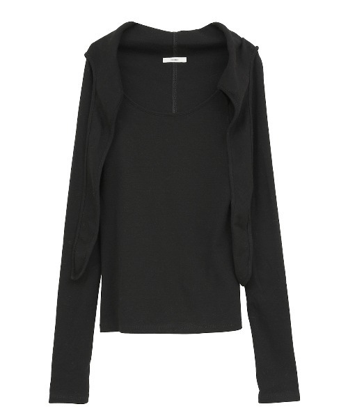 トップブランドのファッション HOODIE TIE BOW CLANE クラネ TOPS CUT