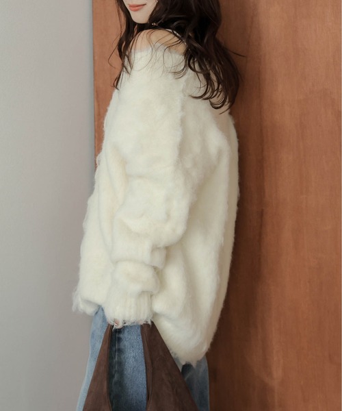 セール】ルーズシャギー ニットカーディガン（カーディガン/ボレロ