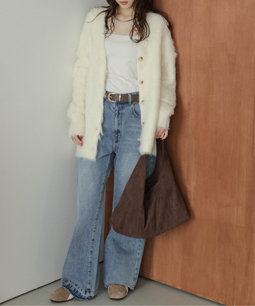 AMELY(エミリー)の「ルーズシャギー ニットカーディガン(カーディガン/ボレロ・レディース・グレー/ブラック/アイボリー/ブラウン/ピンク/グリーン/オレンジ・フリー)」の11枚目の写真