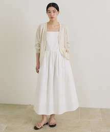 bustier shirring dress-ivory