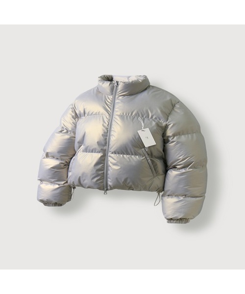 ウィメンズ) グロッシープファー クロップショートパディング_グレー