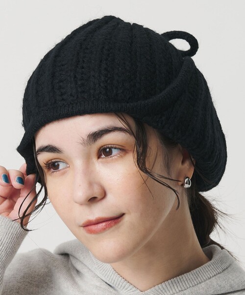 BEAUTY&YOUTH UNITED ARROWS（ビューティーアンドユースユナイテッドアローズ）の「2WAY イヤー ニットキャップ（ニットキャップ/ビーニー・レディース・ライトピンク/ブラック・FREE）」の2枚目の写真