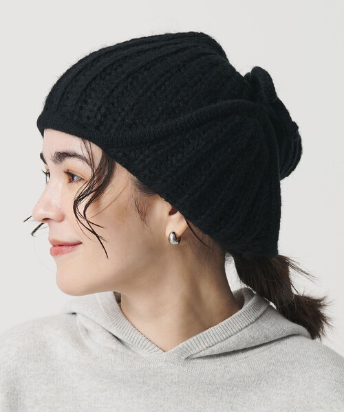 BEAUTY&YOUTH UNITED ARROWS（ビューティーアンドユースユナイテッドアローズ）の「2WAY イヤー ニットキャップ（ニットキャップ/ビーニー・レディース・ライトピンク/ブラック・FREE）」の3枚目の写真