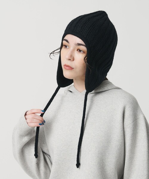 BEAUTY&YOUTH UNITED ARROWS（ビューティーアンドユースユナイテッドアローズ）の「2WAY イヤー ニットキャップ（ニットキャップ/ビーニー・レディース・ライトピンク/ブラック・FREE）」の5枚目の写真