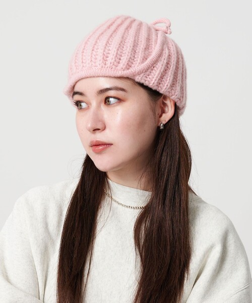 BEAUTY&YOUTH UNITED ARROWS（ビューティーアンドユースユナイテッドアローズ）の「2WAY イヤー ニットキャップ（ニットキャップ/ビーニー・レディース・ライトピンク/ブラック・FREE）」の7枚目の写真