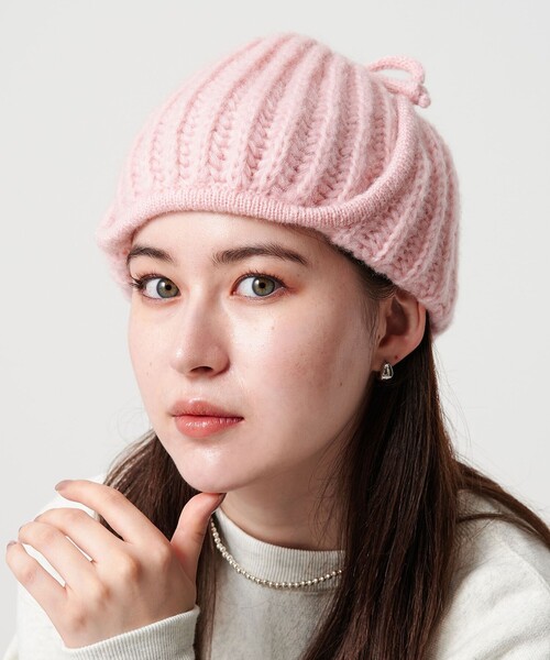 BEAUTY&YOUTH UNITED ARROWS（ビューティーアンドユースユナイテッドアローズ）の「2WAY イヤー ニットキャップ（ニットキャップ/ビーニー・レディース・ライトピンク/ブラック・FREE）」の8枚目の写真