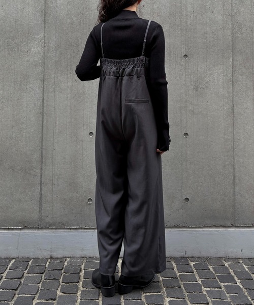 &g'aime（アンジェム）の「【&ｇ'aime 】ギャザー切替オールインワン　Gathered Switch All-in-One（サロペット/オーバーオール・レディース・ブラック/チャコールグレー・FREE）」の19枚目の写真