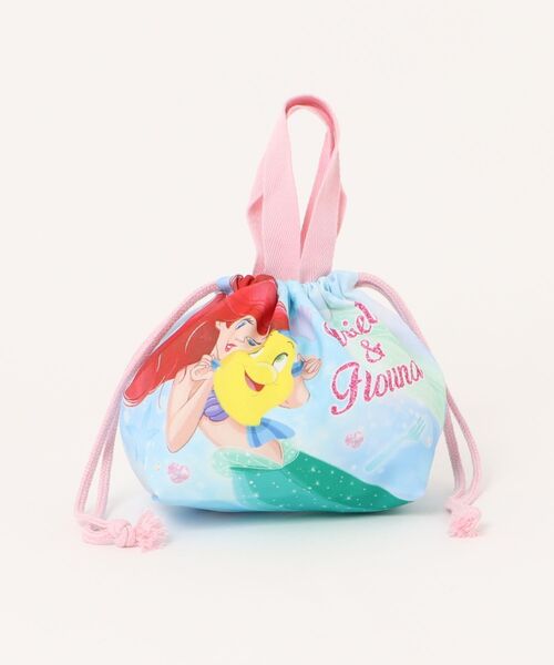 Disney(ディズニー)の「Disney/ディズニー リトル・マーメイド マチ付き巾着(お弁当箱・キッズ・サックスブルー・ONE SIZE)」の1枚目の写真