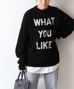 人気完売品♪フレームワーク インターシャプルオーバー ロゴニット 黒 ブラック FRAMeWORK（フレームワーク）の「【WEB限定】インターシャプルオーバー