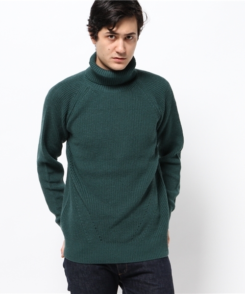 OUTLET（アウトレット）の「【CIAOPANIC TYPY】ウォッシャブルウールアゼタートル（ニット/セーター・メンズ・ネイビー/グリーン/ホワイト/グレー・MEDIUM/LARGE/SMALL）」の3枚目の写真