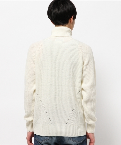 OUTLET（アウトレット）の「【CIAOPANIC TYPY】ウォッシャブルウールアゼタートル（ニット/セーター・メンズ・ネイビー/グリーン/ホワイト/グレー・MEDIUM/LARGE/SMALL）」の6枚目の写真