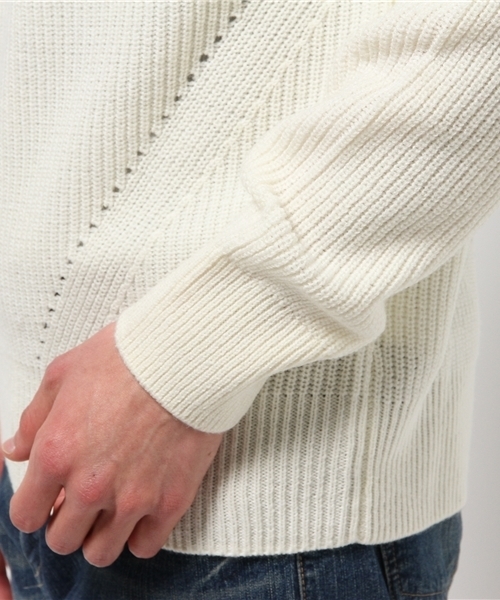 OUTLET（アウトレット）の「【CIAOPANIC TYPY】ウォッシャブルウールアゼタートル（ニット/セーター・メンズ・ネイビー/グリーン/ホワイト/グレー・MEDIUM/LARGE/SMALL）」の8枚目の写真
