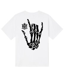 KTW0095 ハンドスカル半袖Tシャツ - ホワイト