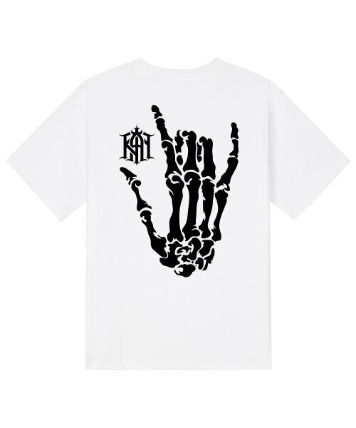 KAN6312(カン6312)の「KTW0095 ハンドスカル半袖Tシャツ - ホワイト(Tシャツ/カットソー・メンズ・その他・LARGE/MEDIUM/SMALL/X-LARGE)」の1枚目の写真