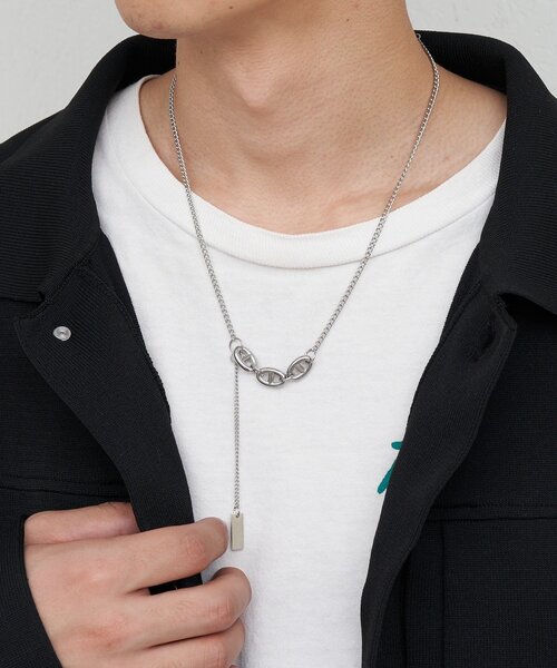 CIAOPANIC（チャオパニック）の「アソートシルバーネックレス（ネックレス・メンズ・グレー/チャコールグレー/シルバー/ダークグレー・FREE）」の2枚目の写真