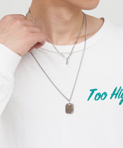 CIAOPANIC（チャオパニック）の「アソートシルバーネックレス（ネックレス・メンズ・グレー/チャコールグレー/シルバー/ダークグレー・FREE）」の4枚目の写真