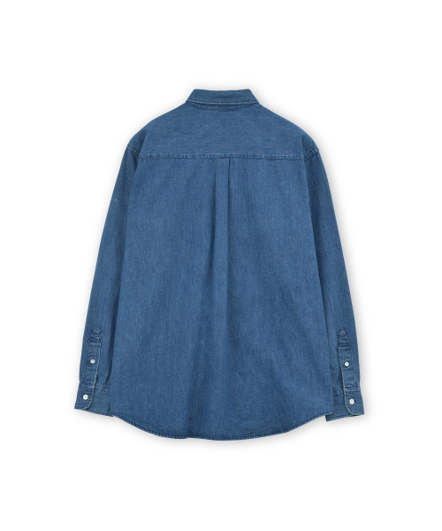 BROWNYARD(ブラウンヤード)の「Wボタンダウンデニムシャツ、ブルー(シャツ/ブラウス・レディース・その他・1/2)」の2枚目の写真