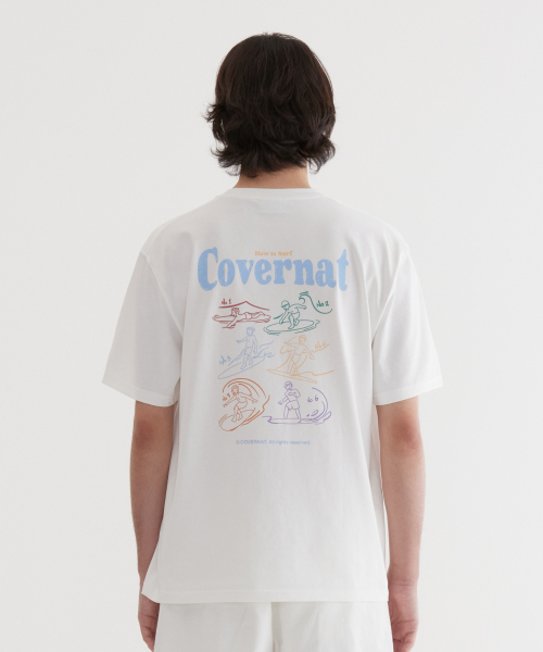 COVERNAT(カバーナット)の「クールコットンサーフィンモーショングラフィックTシャツホワイト(Tシャツ/カットソー・レディース・その他・X-SMALL/SMALL/MEDIUM/LARGE/X-LARGE/XX-LARGE)」の1枚目の写真
