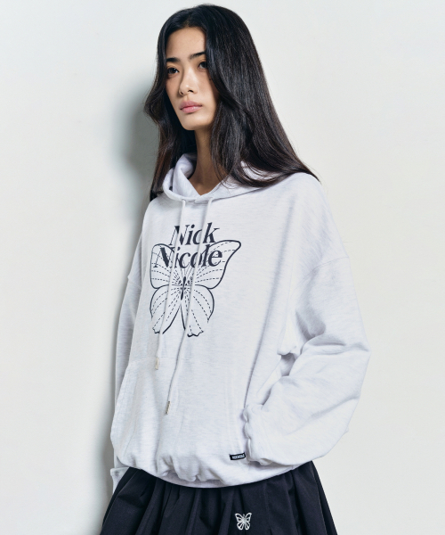NICK&NICOLE(ニックアンドニコール)の「BUTTERFLY SIGNATURE HOODIE_MELANGE BLACK(パーカー・レディース・その他・FREE)」の2枚目の写真