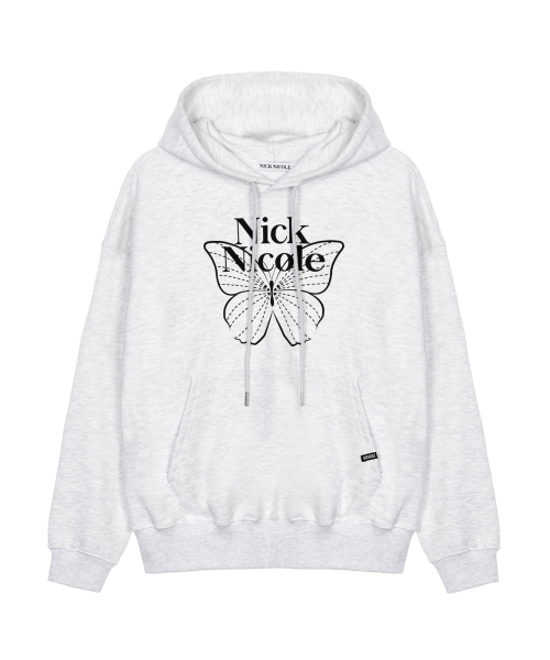 NICK&NICOLE(ニックアンドニコール)の「BUTTERFLY SIGNATURE HOODIE_MELANGE BLACK(パーカー・レディース・その他・FREE)」の4枚目の写真