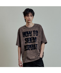 スモージンググラフィックハーフTシャツウォッシュドブラウン
