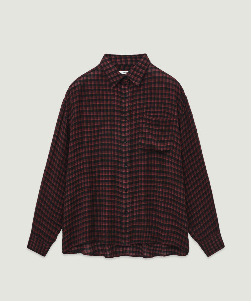 LMOOD（エルムード）の「エスメラルダ コットンビスコースチェックシャツ レッド（シャツ/ブラウス・レディース・その他・FREE）」の3枚目の写真