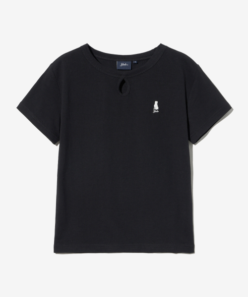 YALE(イェール)の「ウィメンズサークルポイントクロップ半袖Tシャツブラック(Tシャツ/カットソー・レディース・その他・SMALL/MEDIUM)」の1枚目の写真