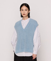 Gabardine K.T | 〔 +サイズ 〕 マイクロナイロン フェザーヤーン2wayニットベスト(ベスト)