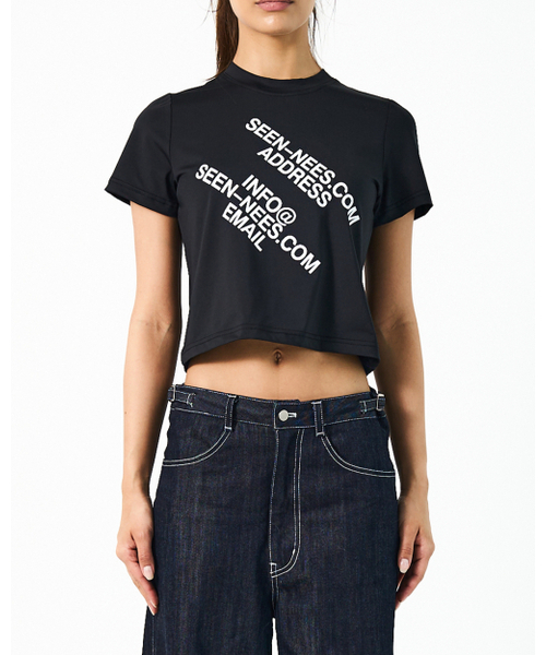 SEEN(シーン)の「Contact Crop T-SHIRTS(Black)(Tシャツ/カットソー・レディース・その他・SMALL/MEDIUM)」の1枚目の写真