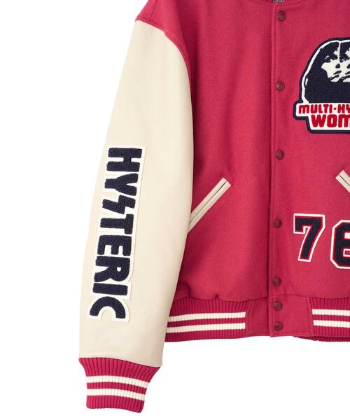 HYSTERIC GLAMOUR（ヒステリックグラマー）の「SPEAK NO EVILワッペン スタジャン（スタジャン・メンズ・ピンク/ブラック/ブルー・LARGE/MEDIUM/X-LARGE/SMALL）」の5枚目の写真