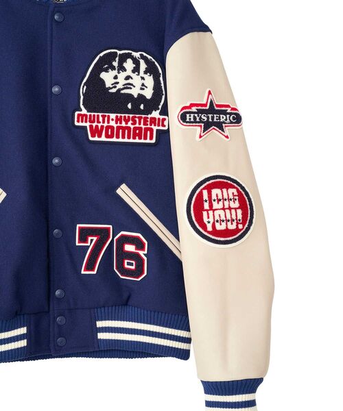 HYSTERIC GLAMOUR（ヒステリックグラマー）の「SPEAK NO EVILワッペン スタジャン（スタジャン・メンズ・ピンク/ブラック/ブルー・LARGE/MEDIUM/X-LARGE/SMALL）」の15枚目の写真