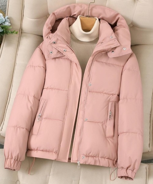 セール】首元まで包み込むフード付き中綿コート（その他アウター