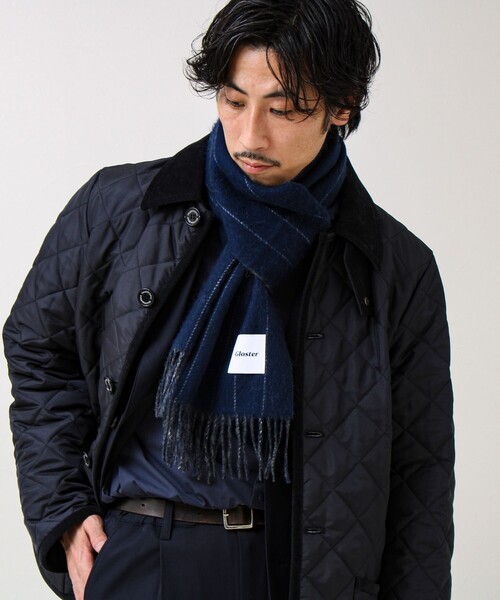 GLOSTER（グロスター）の「【カシミヤブレンド】ウールリバーシブルチェックマフラー（マフラー・メンズ・レッド系その他/ブルー系その他/グリーン系その他/ブルー系その他6/グレー系その他/ブルー系その他7/ブラック系その他/ブルー系その他5・FREE）」の6枚目の写真
