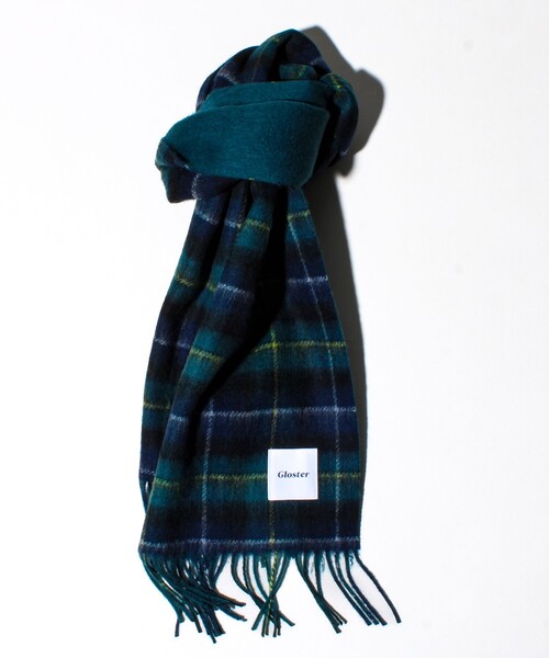 GLOSTER（グロスター）の「【カシミヤブレンド】ウールリバーシブルチェックマフラー（マフラー・メンズ・レッド系その他/ブルー系その他/グリーン系その他/ブルー系その他6/グレー系その他/ブルー系その他7/ブラック系その他/ブルー系その他5・FREE）」の7枚目の写真