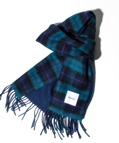 GLOSTER（グロスター）の「【カシミヤブレンド】ウールリバーシブルチェックマフラー（マフラー・メンズ・レッド系その他/ブルー系その他/グリーン系その他/ブルー系その他6/グレー系その他/ブルー系その他7/ブラック系その他/ブルー系その他5・FREE）」の9枚目の写真